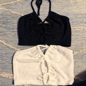 Stylish Black and White Halter Tops